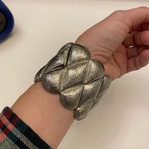 Large silver bangle bracelet